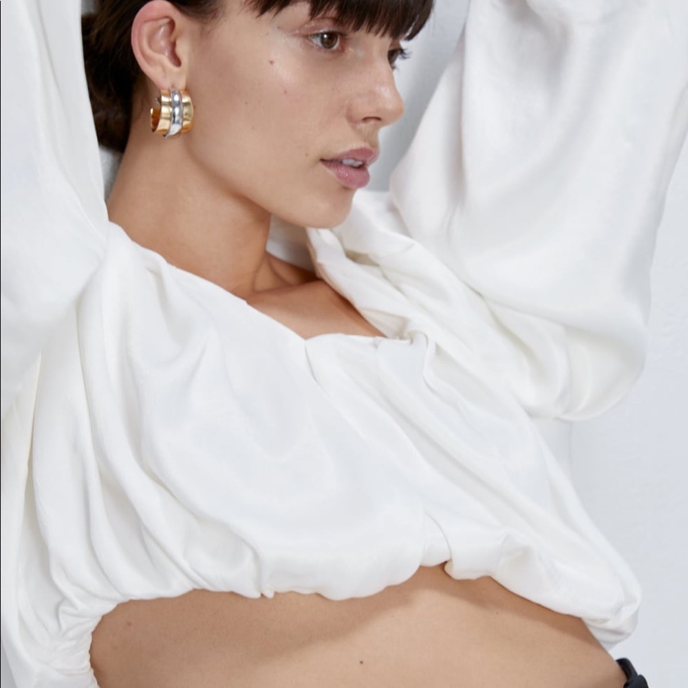 ZARA BALLOONED CROP TOP - Picture 6 of 10